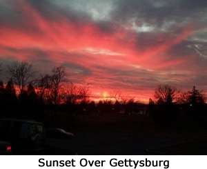 sunset over gettysburg